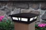 Black 5x5 to 6x6 solar fence post lights for Vinyl, PVC or Wood posts.