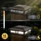 Solar post cap lights have 3000K Warm White LED, a 10 lumen light output, and will stay lit for up to 12 hours on a full battery charge.
