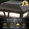 5.5 solar post cap lights for your deck and fence are made to last, with durable powder coated cast aluminum and real pebbled glass construction, with a waterproof rating of IP65.