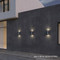 Closer view of the Warm White LED in this solar wall light. Sold as single solar light.