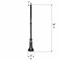 Commercial grade cast aluminum pole is 96 inches High, with a 13 inch base, and a 3 inch diameter fitter pole on top.