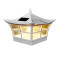 Install White solar deck post cap lights, with flickering yellow LED, for welcoming relaxation and for guests to enjoy the flickering candle light.