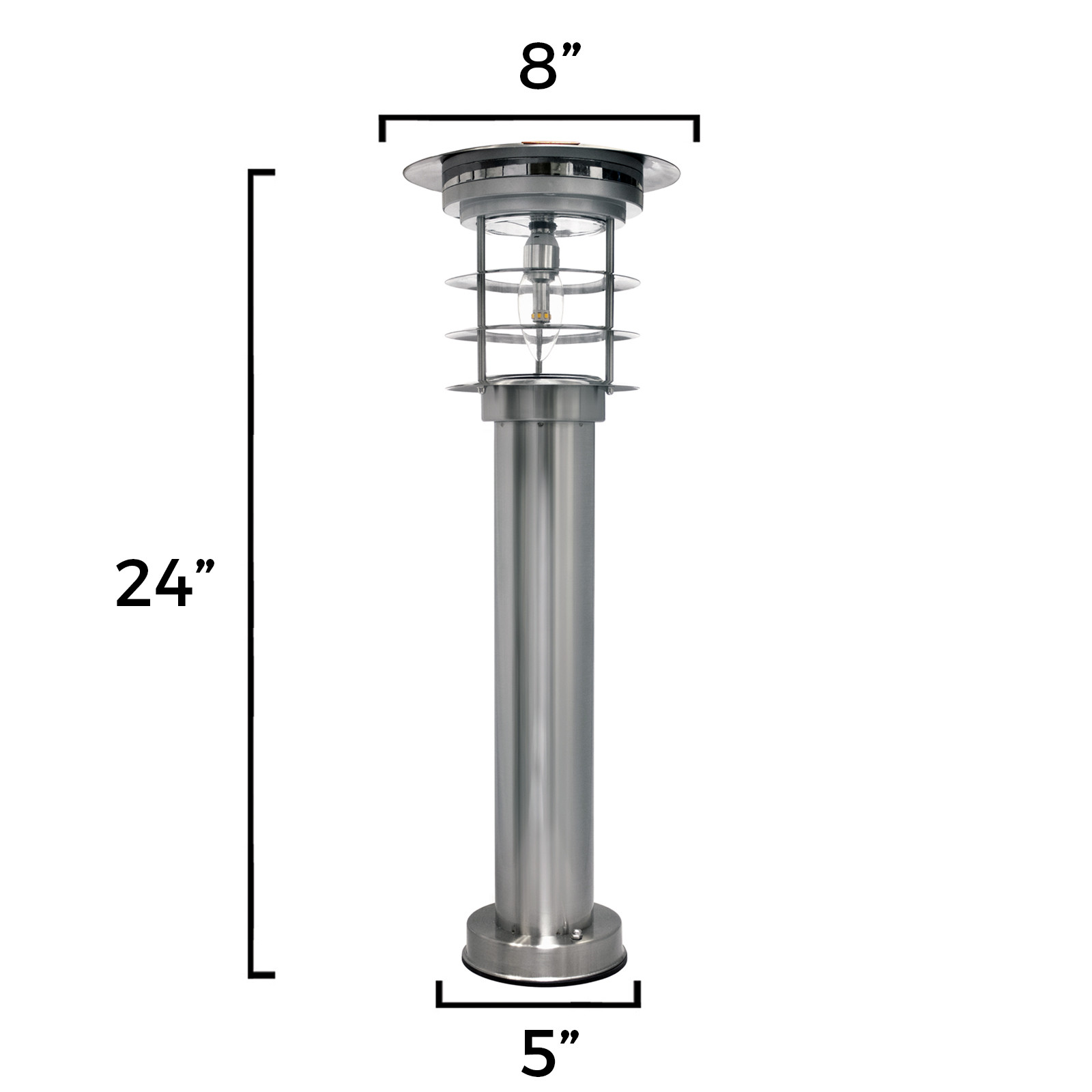 Bollard Solar Light Stainless Steel Commercial Solar Path Light