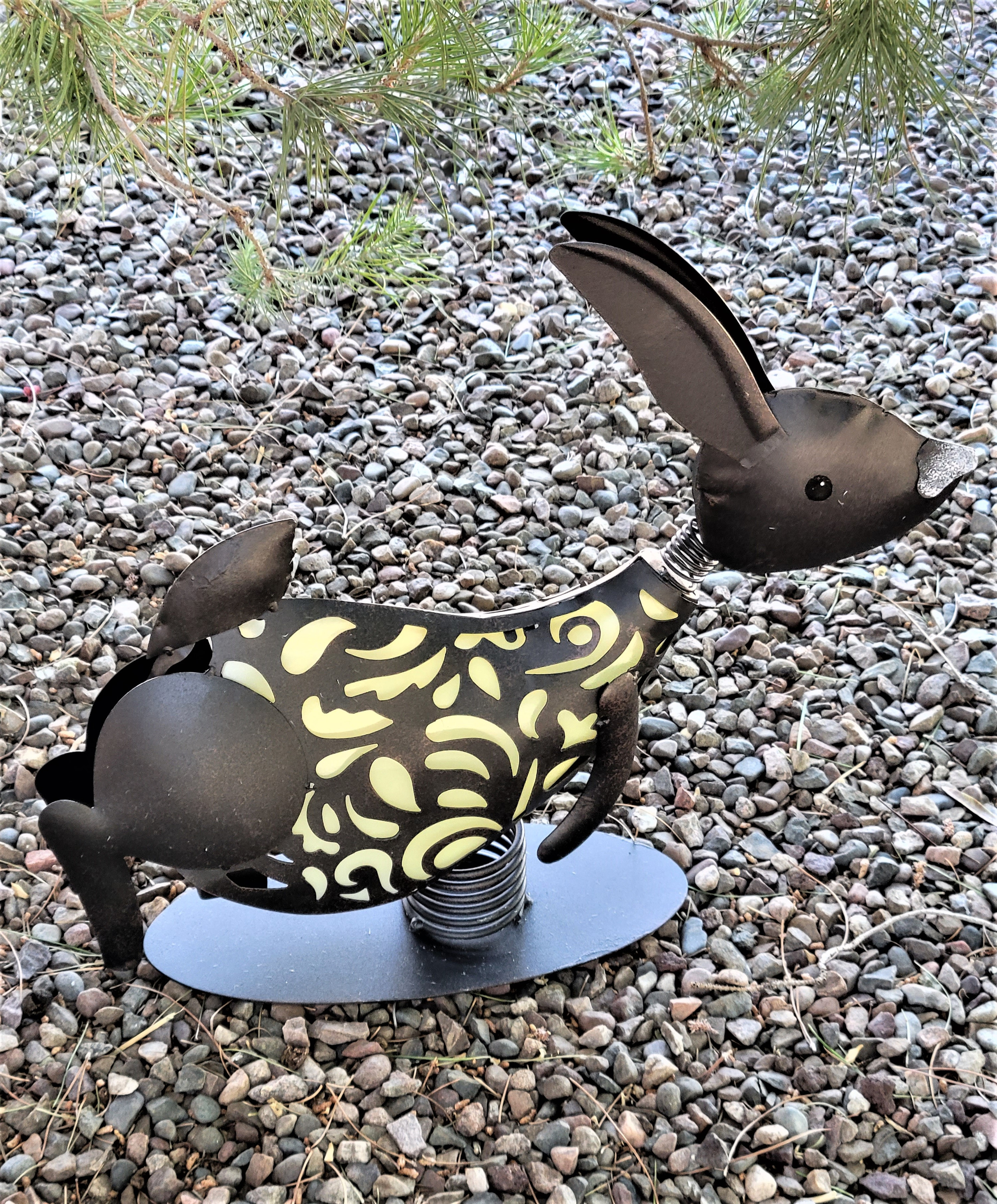 Solar Garden Statues | Pink Flamingo Solar Statue | Whimsical Metal Artwork