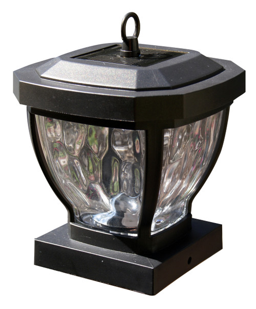 Bronze Solar Post Cap Lights and gorgeous Solar Carriage Lanterns have a high profile design to add height to your deck railing.