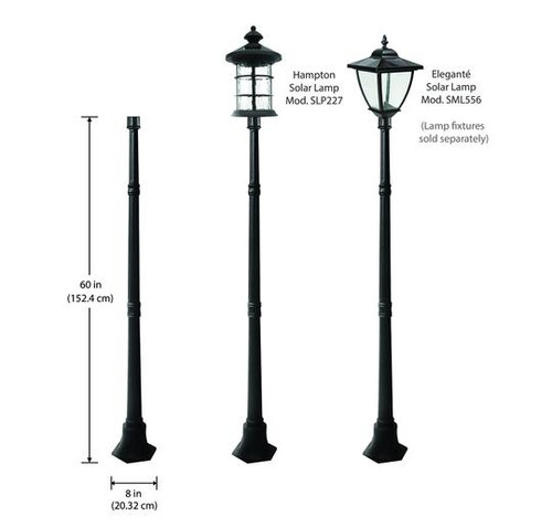 Use Pole for your existing lantern, or for our Hampton and Elegante solar carriage lantern installation.