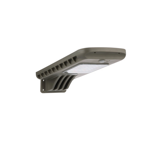 Solar powered motion sensor light has two modes of operation, On Mode or PIR Mode, and includes a 5 year warranty.