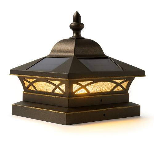 Solar deck post cap lights, for your outdoor living space, include solar panels on each side of the deck light, giving you optimum charging for the internal battery from the sun during the day.