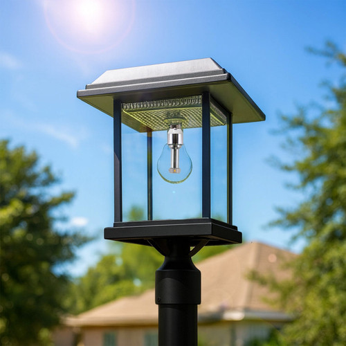 Solar coach lantern is designed to install over your existing 3 inch diameter yard pole or column and driveway poles, for converting your electric outdoor lights to solar powered lights. Pole is not included with this item.