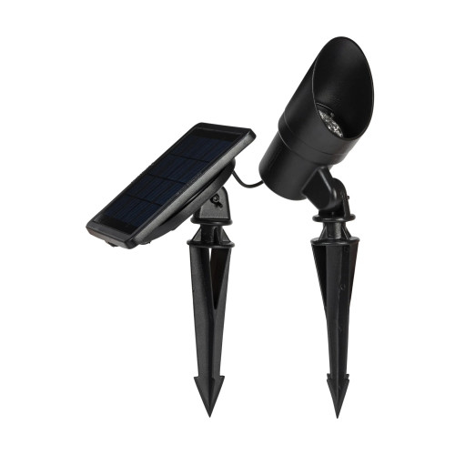 Solar Powered Spot Light with 9 Foot cord, 11 foot extension cord, and Detachable Solar Panel for highlighting plants, trees, and dark areas of your outdoors..