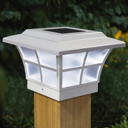 3.5 solar deck post lights will fit your 4x4 nominal wood posts or actual 4x4 vinyl deck posts.
