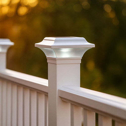 Solar fence post lights are made from powder coated cast aluminum, with a White finish.