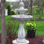 Solar 2 Tier Water Fountain of Poly Resin in White Finish.