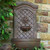 Solar Wall Mount Water Fountain in Weathered Iron Finish, Optional Battery.