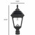 Solar carriage light is sized at 10.63 inches wide x 10.63 inches deep x 25.63 inches high, including the 3 inch pole at the bottom, and the Acorn or Eagle finial on top.