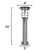 Stainless steel solar lights are 24 inches high installed.
