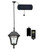Outdoor solar light for pergola and cupola installations, with a separate solar panel, 8 foot cord, and 5 foot hanging chain.