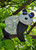 Baby panda solar statue is hand painted Black and White, and has Blue beveled glass eyes.