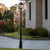 Solar pole yard light can be installed in concrete, with the included hardware, at a height of 8 feet.
