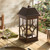 Smart Solar table lantern is 15 Inches High, made from poly plastic and seeded faux glass panes, with a great Mission design that will look great on your deck floor or tabletop.