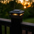 Solar post cap lights, with a Black finish, have smart technology for your music and LED color enjoyment.