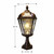 Bronze solar carriage light is sized at 9 inches wide x 25 inches high installed onto a flat surface.