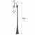 Solar pole light is 9 inches W x 19 inches D x 94.63 inches high installed.