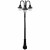 Solar pole lights are made of resin and cast aluminum, and include glass lenses with a 360 degree lighting area.