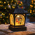 Holiday solar globe lantern, with a carriage lantern design, adds warmth to your family gatherings with the Warm White LED choice.