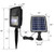 Commercial quality solar powered spot light measurements are shown in this image for the solar powered spot light and the separate solar panel.