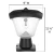 Black solar column lamp is 9 inches wide x 9 inches deep x 11 1/2 inches high installed.
