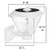 White wall mounted solar lamp is 9 inches wide x 11 inches deep x 11 3/4 inches high.