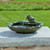 Solar Water Fountain with Green Ceramic Frog and Basin, Pebbles NOT Included.