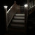 White solar deck post lights will add safety lighting to your deck stairs.