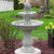 Tiered Solar Powered Fountain in Earth White Finish includes Dry Run Protection and Solar on Demand Features.