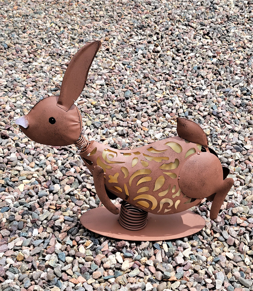 Bunny Rabbit Solar Statue Light Named Honey | 18 Inches Long