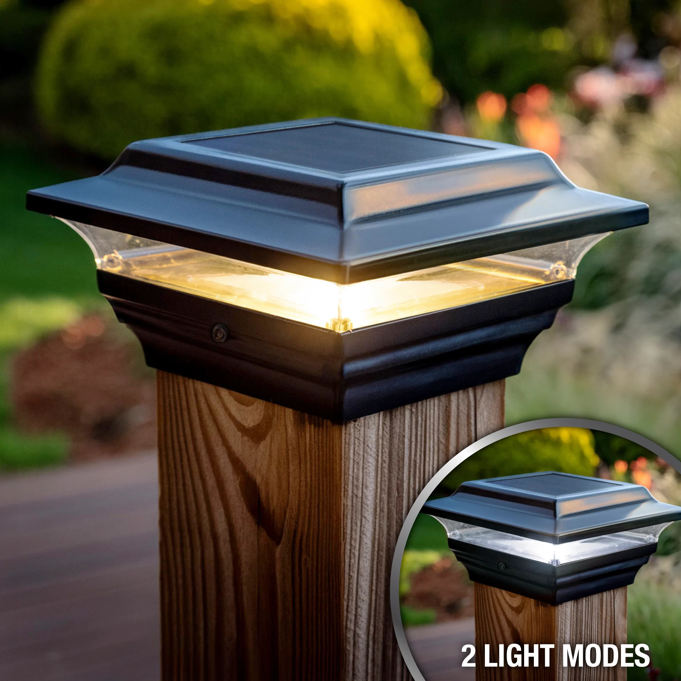 Deck Post Lights Outdoor Deckorators Solar 5 In X 5 In White LED