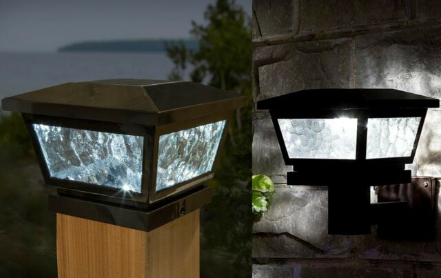 Black Solar Deck Post Lights for Wood Vinyl Posts, Set of Fairmont