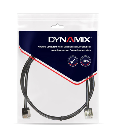 DYNAMIX 2m Cat6A S/FTP Black Slimline Shielded 10G