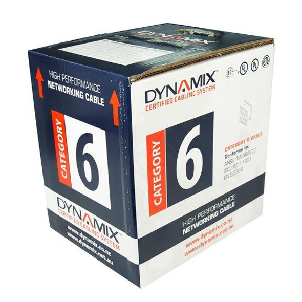 DYNAMIX 305m Cat6 Orange UTP SOLID Cable Roll, 250MHz, 23AWGx4P, PVC