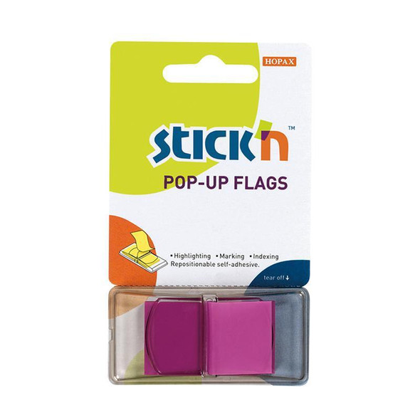 Stick'n Pop Up Flags Purple Neon 45x25mm 50 Sheets