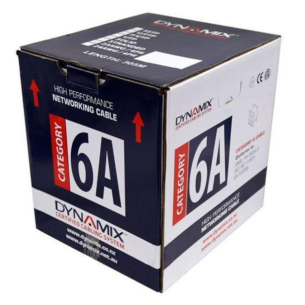 DYNAMIX 305m Cat6A Grey 10G UTP SOLID Cable, 23AWGx4P,