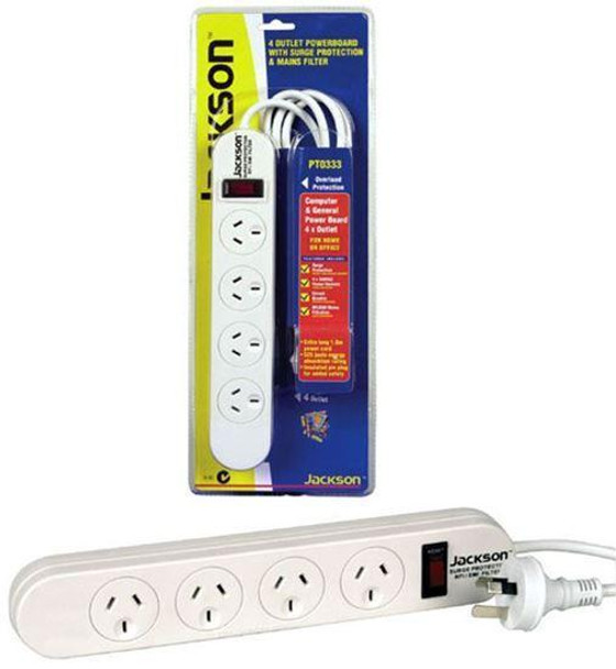 JACKSON 4-Way Protected Power Board. In retail blister
