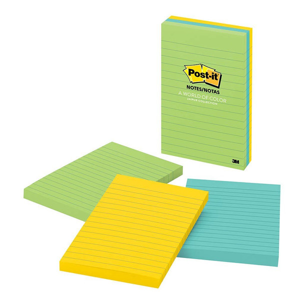 Post-it Notes 660-3AU Jaipur Collection Lined 101x152mm Pkt/3