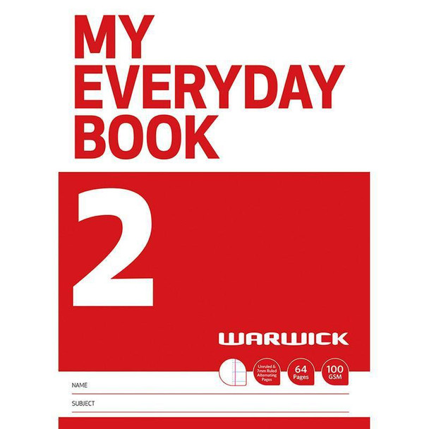 Warwick FSC Mix 70% My Everyday Book 2 Unruled & 7mm Ruled Alternate 64 Page