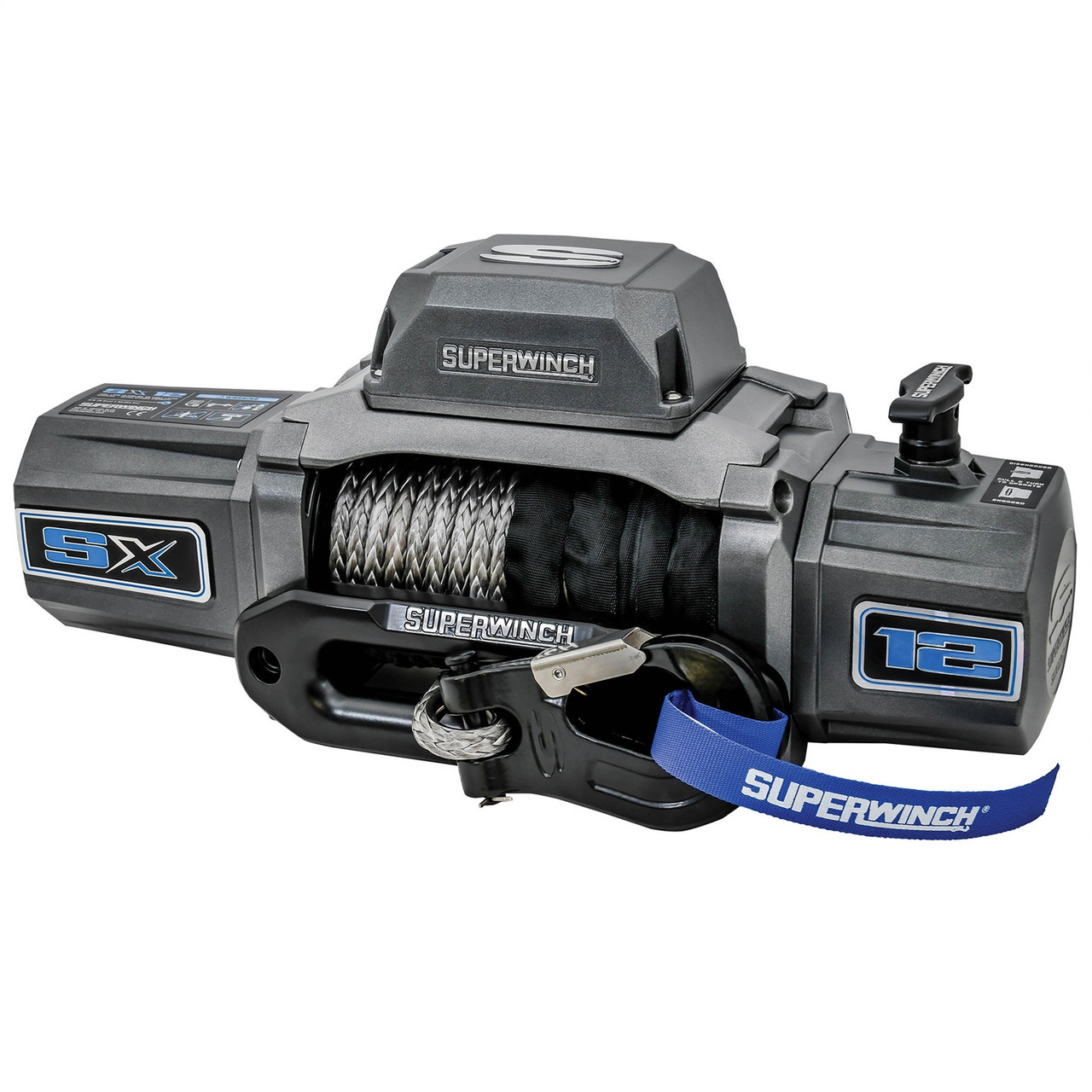SX12SR 12000lb 12V DC Winch with Synthetic Rope Graphite - 1712201 SX12SR 12000lb 12V DC Winch with Synthetic Rope Graphite - 1712201