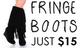 FRINGE WEDGE BOOTS SALE