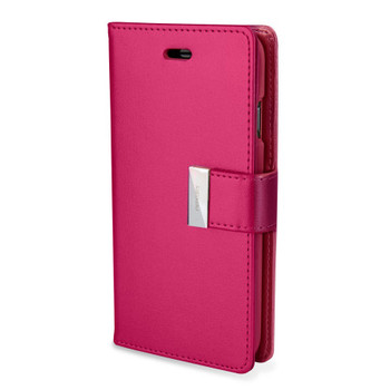 For iPhone 6/6s Rich Diary Case Dark Pink