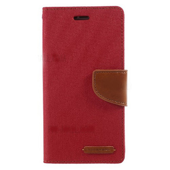 For iPhone X/XS Mercury Canvas Diary Case Red