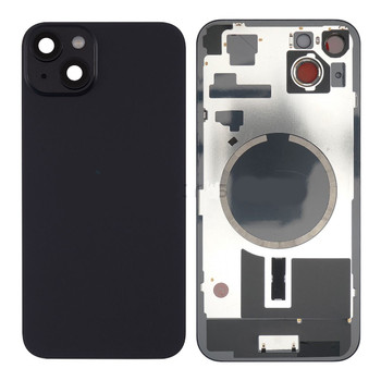 For iPhone 15 Plus Back Cover with Camera Lens Glass (Black)